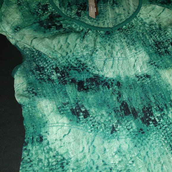 4/$20 | Penningtons Wear With a Smile - Green Semi-Sheer Blouse Top - Picture 4 of 7